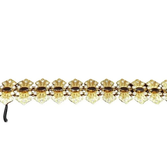 Camrose Kross JBK Orange Topaz Clear Rhinestone Bracelet COA New Chain Link - Picture 3 of 5